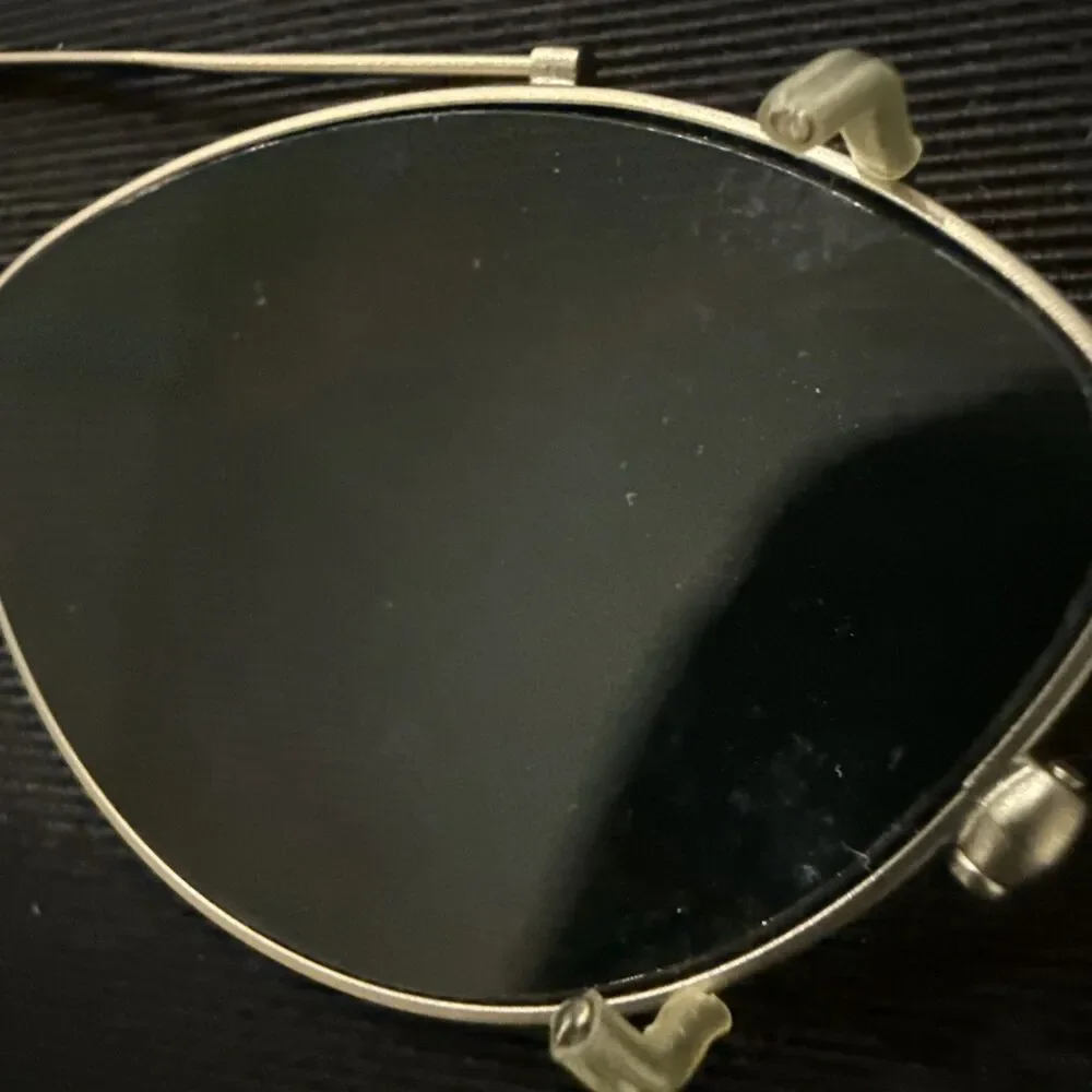 Lot of 2 Vintage Clip On Wire Sun Glasses Green Tint